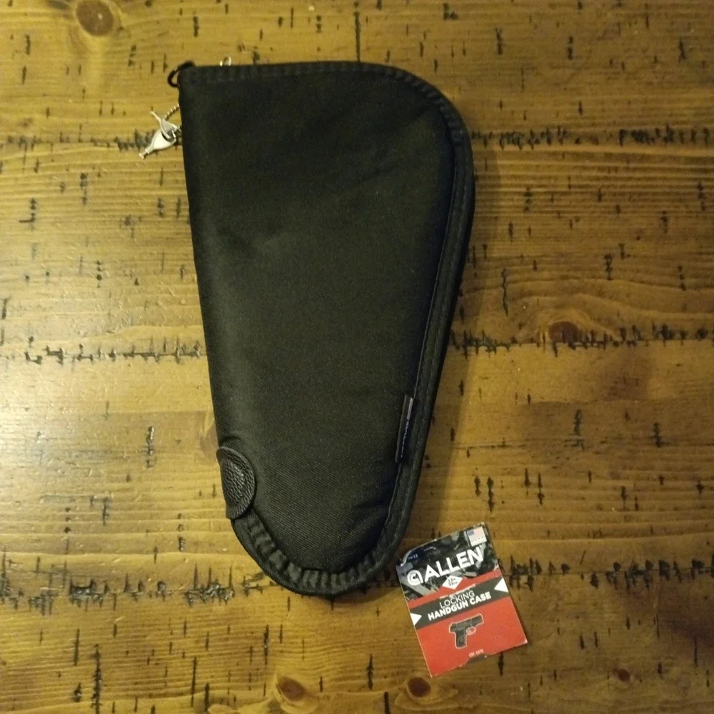 Allen 7413 Locking Handgun Case Black 13in Endura Foam Padded YKK Zippers NWT a1